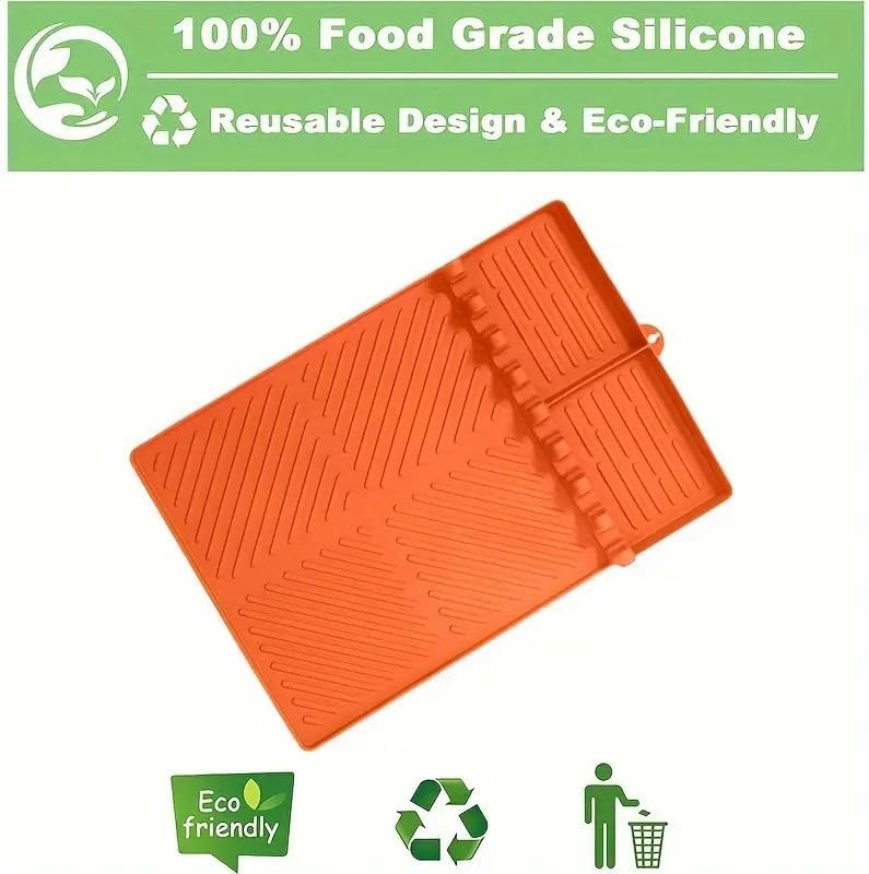 Emptycolor Silicone Grill Mat for Blackstone Griddle, Heat Resistant Non-Slip Griddle Mat for Outdoor Grill Cooking, Silicone Spatula Tool Mat for Blackstone Accessories with Drip Pad - Image 4